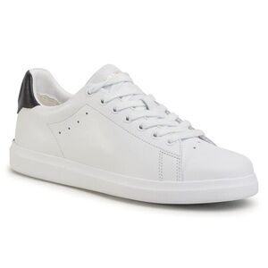 tory burch women’s howell court sneakers in black and white, size 8